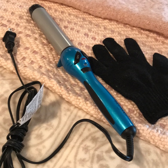 bed head curling wand blue